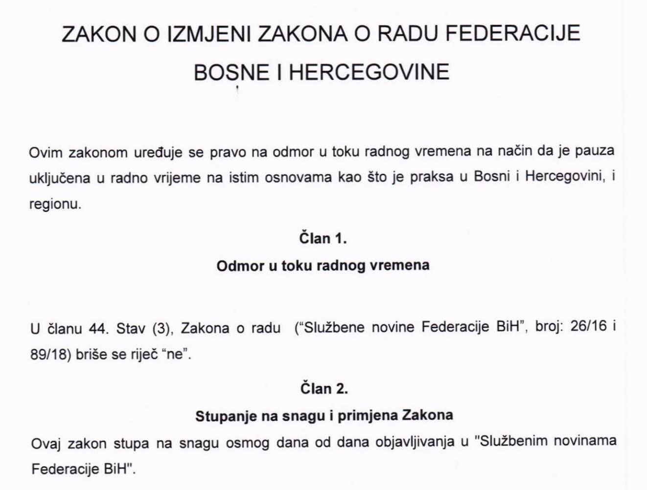 Dobra vijest za radnike! Pauza će po novom Zakonu o radu ulaziti u radno vrijeme