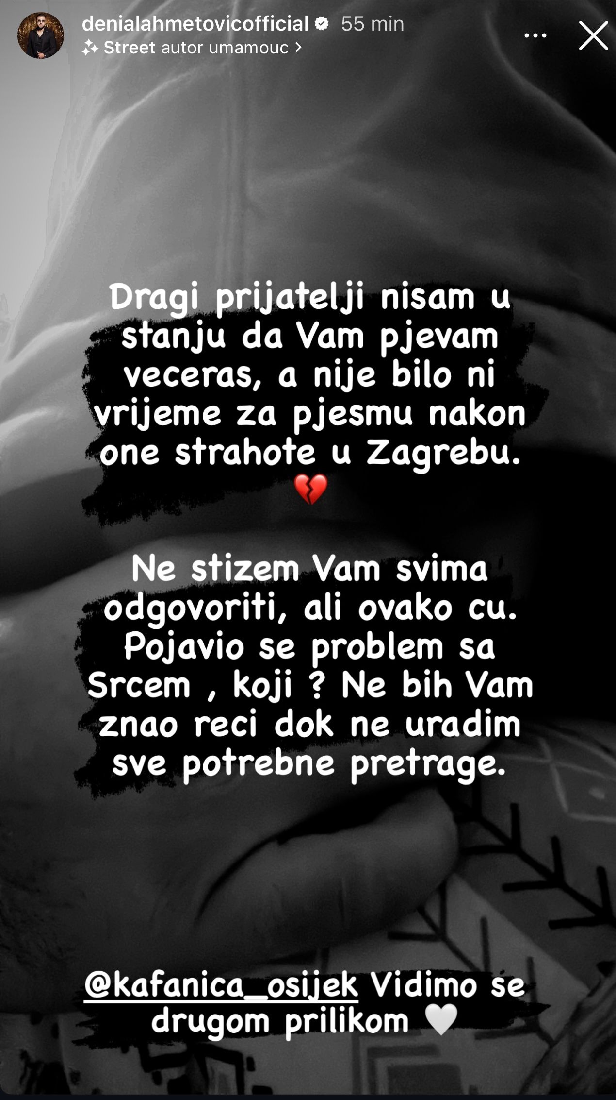 Denial Ahmetović završio u bolnici: Pogoršalo mu se stanje, otkazao i nastupe