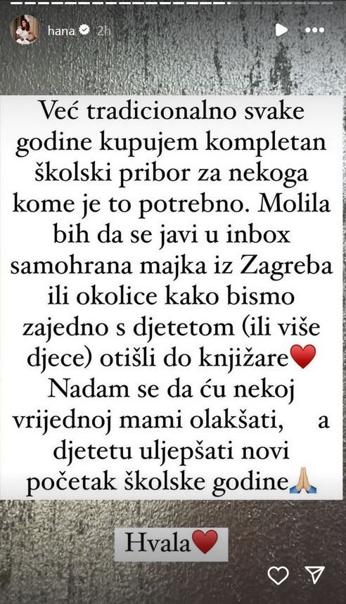 Humani gest Hane Hadžiavdagić: Kupuje pribor za školarce koji nisu u mogućnosti