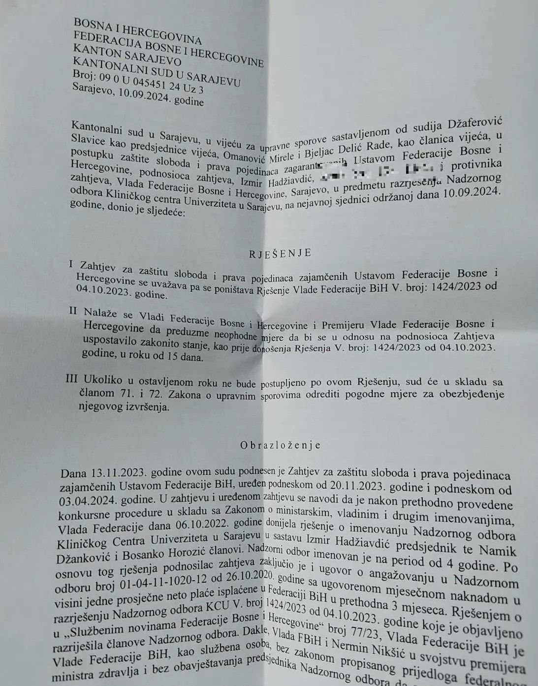 Vlada FBiH ponovo izgubila na sudu: Nikšić treba da vrati smijenjeni NO KCUS-a